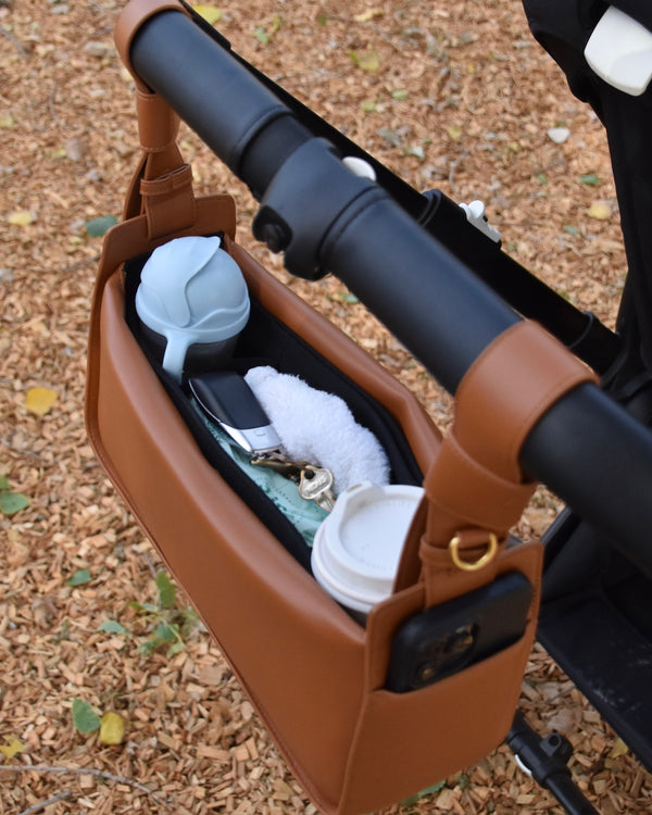 RHEA-Pram-Bag-Saddle-Tan-packed